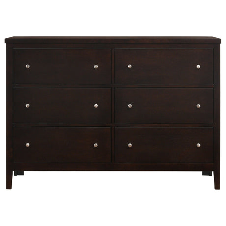 Carlton 6 - drawer Rectangular Dresser Cappuccino | Coaster | Home Elegance USA