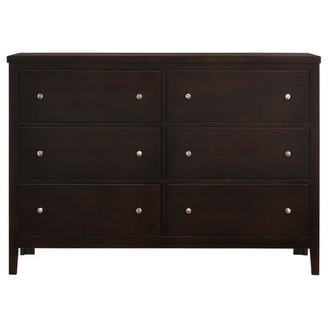 Dresser - Carlton 6-drawer Rectangular Dresser Cappuccino