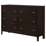 Carlton 6 - drawer Rectangular Dresser Cappuccino | Coaster - 202093 - Home Elegance USA - 4