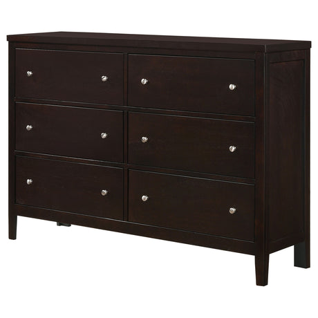 Dresser - Carlton 6-drawer Rectangular Dresser Cappuccino