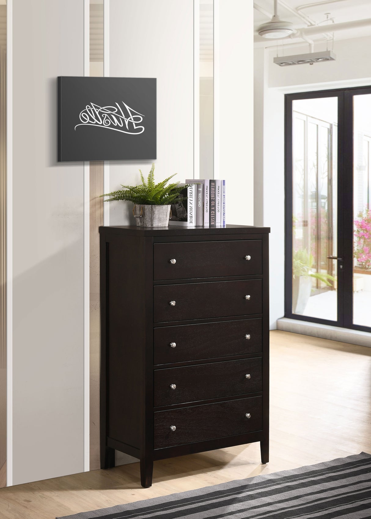 Carlton 5-drawer Bedroom Chest Cappuccino - Home Elegance USA