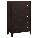 Carlton 5-drawer Bedroom Chest Cappuccino - Home Elegance USA