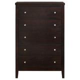 Carlton 5 - drawer Rectangular Chest Cappuccino | Coaster - 202095 - Home Elegance USA - 3