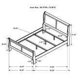 Full Bed - Louis Philippe Wood Full Sleigh Bed Cappuccino