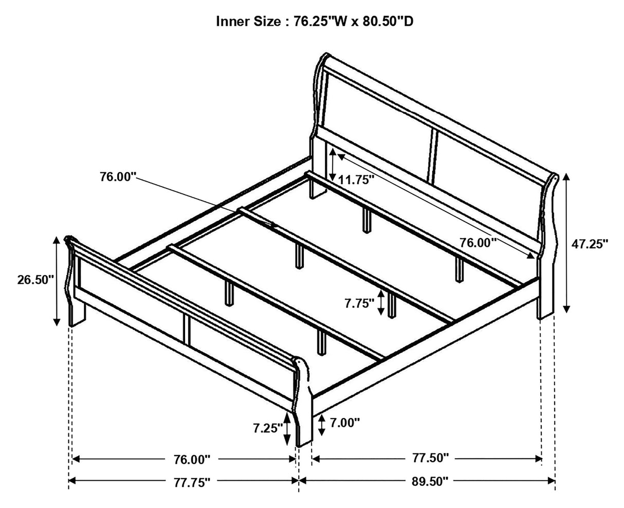 Eastern King Bed 4 Pc Set - Louis Philippe 4-piece Eastern King Bedroom Set Cappuccino