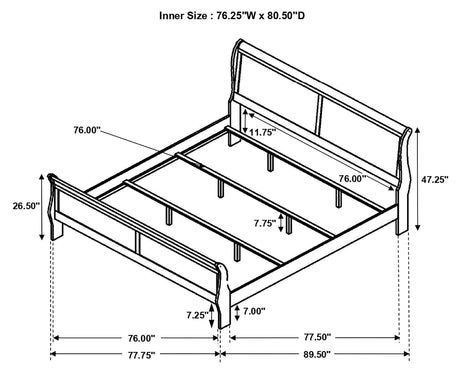 Eastern King Bed 5 Pc Set - Louis Philippe 5-piece Eastern King Bedroom Set Cappuccino