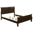 Eastern King Bed - Louis Philippe Wood Eastern King Sleigh Bed Cappuccino