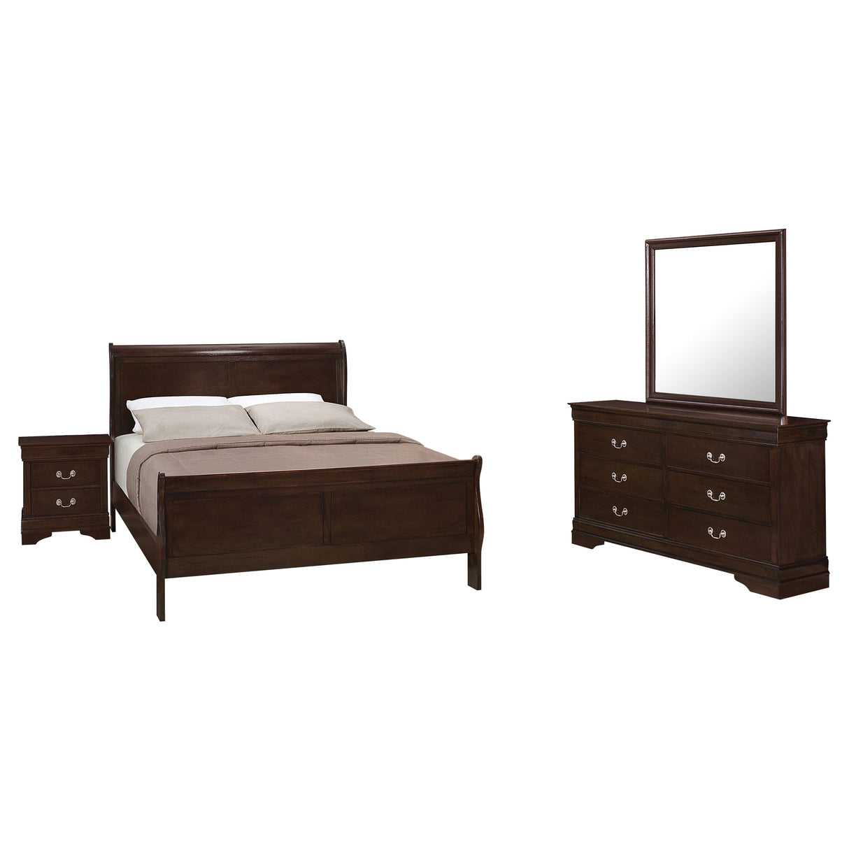 Queen Bed 4 Pc Set - Louis Philippe 4-piece Queen Bedroom Set Cappuccino