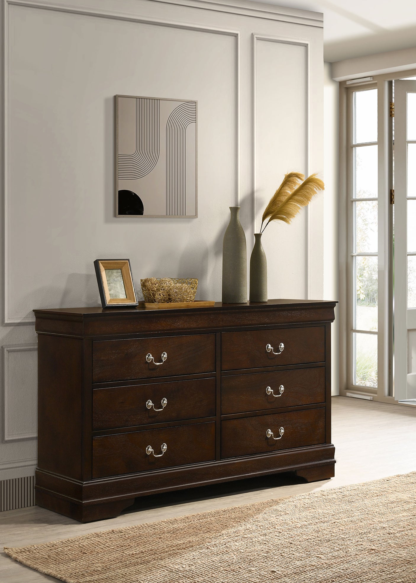 Dresser - Louis Philippe 6-drawer Dresser Cappuccino