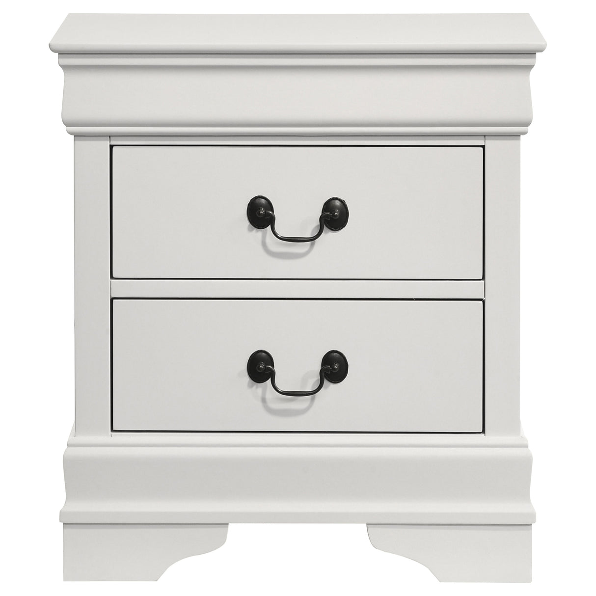 Louis Philippe 2-drawer Nightstand Bedside Table White - Home Elegance USA
