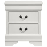 Louis Philippe 2-drawer Nightstand Bedside Table White - Home Elegance USA