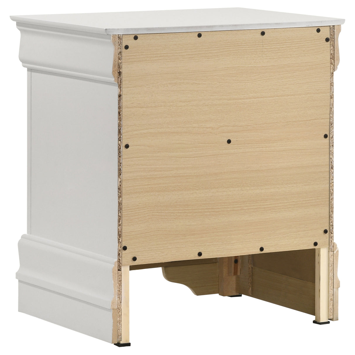 Louis Philippe 2-drawer Nightstand Bedside Table White - Home Elegance USA