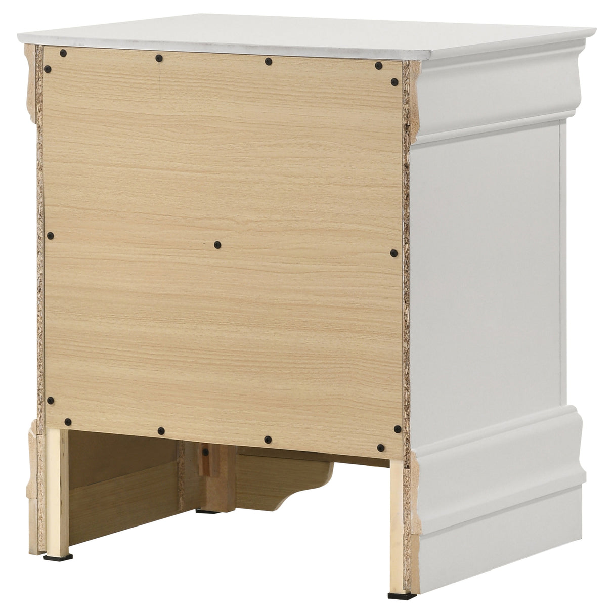 Louis Philippe 2-drawer Nightstand Bedside Table White - Home Elegance USA