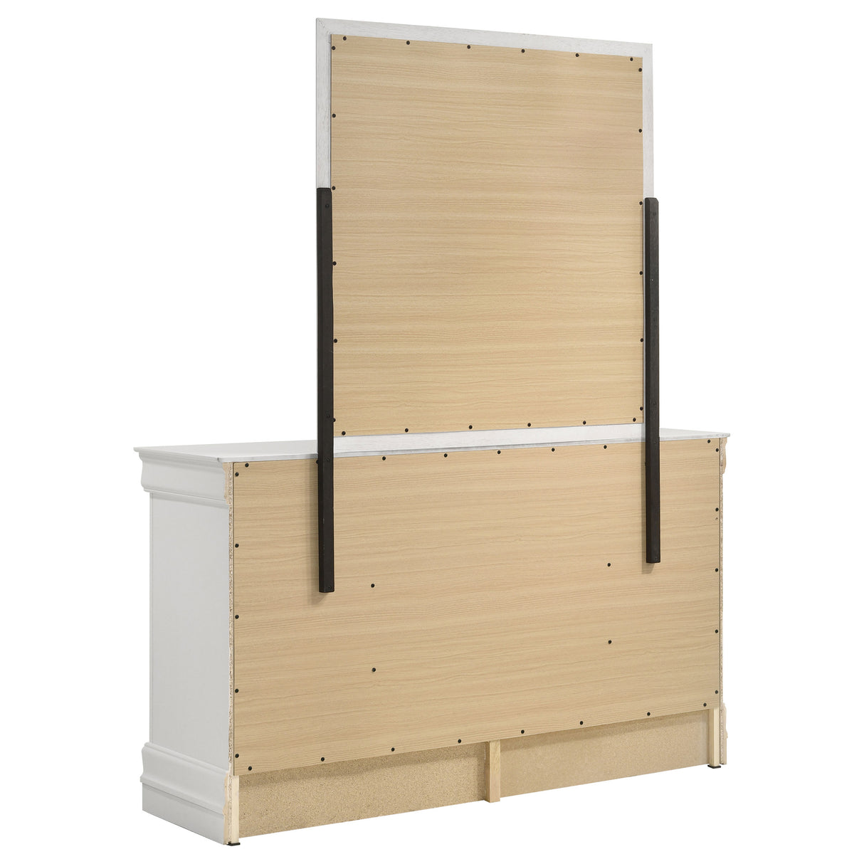 Louis Philippe 6-drawer Dresser and Mirror White - Home Elegance USA
