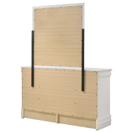 Louis Philippe 6-drawer Dresser and Mirror White - Home Elegance USA
