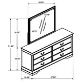 Louis Philippe 6-drawer Dresser and Mirror White - Home Elegance USA