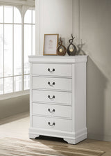 Louis Philippe 5-drawer Bedroom Chest White - Home Elegance USA