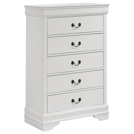 Louis Philippe 5-drawer Bedroom Chest White - Home Elegance USA