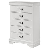 Louis Philippe 5-drawer Bedroom Chest White - Home Elegance USA