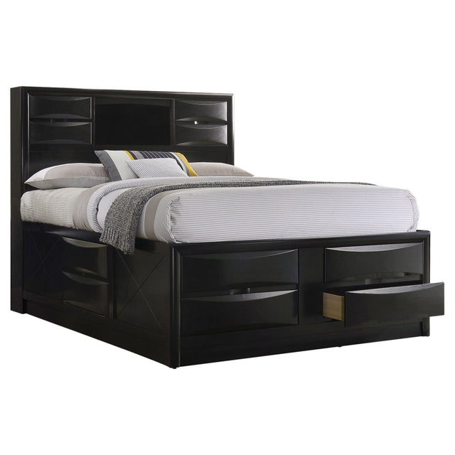 Briana Wood Eastern King Storage Bookcase Bed Black | Coaster | Home Elegance USA