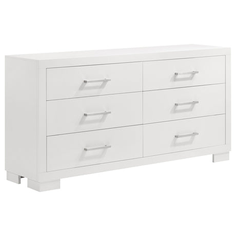 Jessica 5-piece Eastern King LED Bedroom Set Cream White