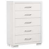 Jessica 5-piece Eastern King LED Bedroom Set Cream White