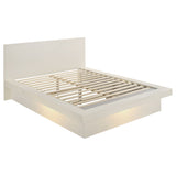 Eastern King Bed - Jessica Wood Eastern King LED Panel Bed Cream White