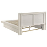 Eastern King Bed - Jessica Wood Eastern King LED Panel Bed Cream White