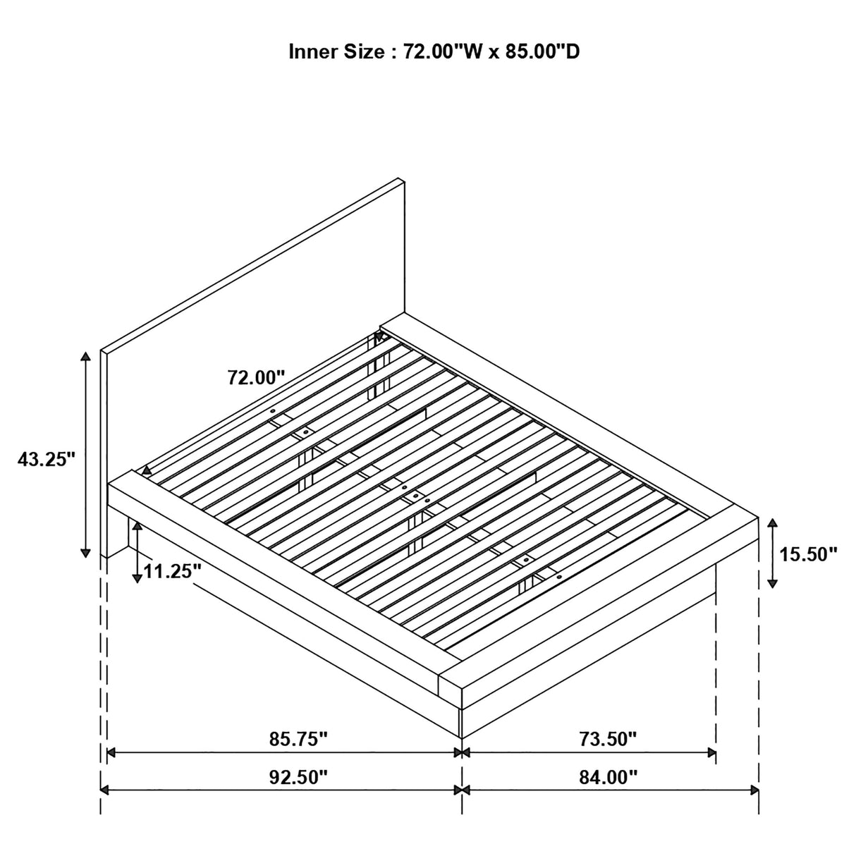 California King Bed - Jessica Wood California King LED Panel Bed Cream White