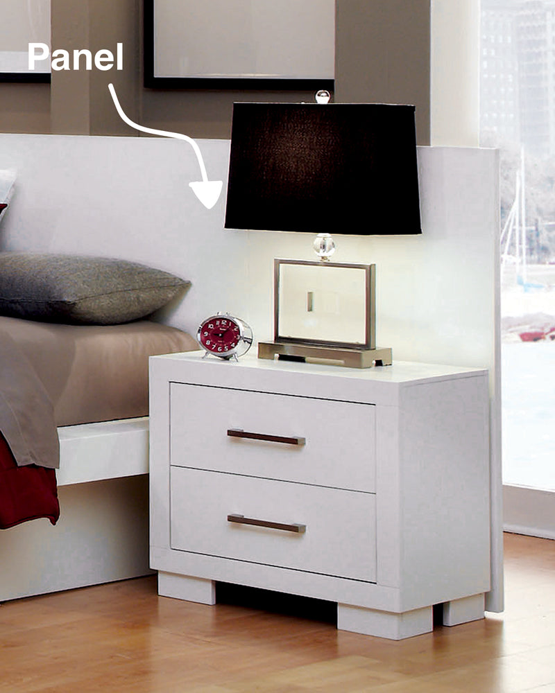 Nightstand Back Panel - Jessica Wood Bed Panels Cream White