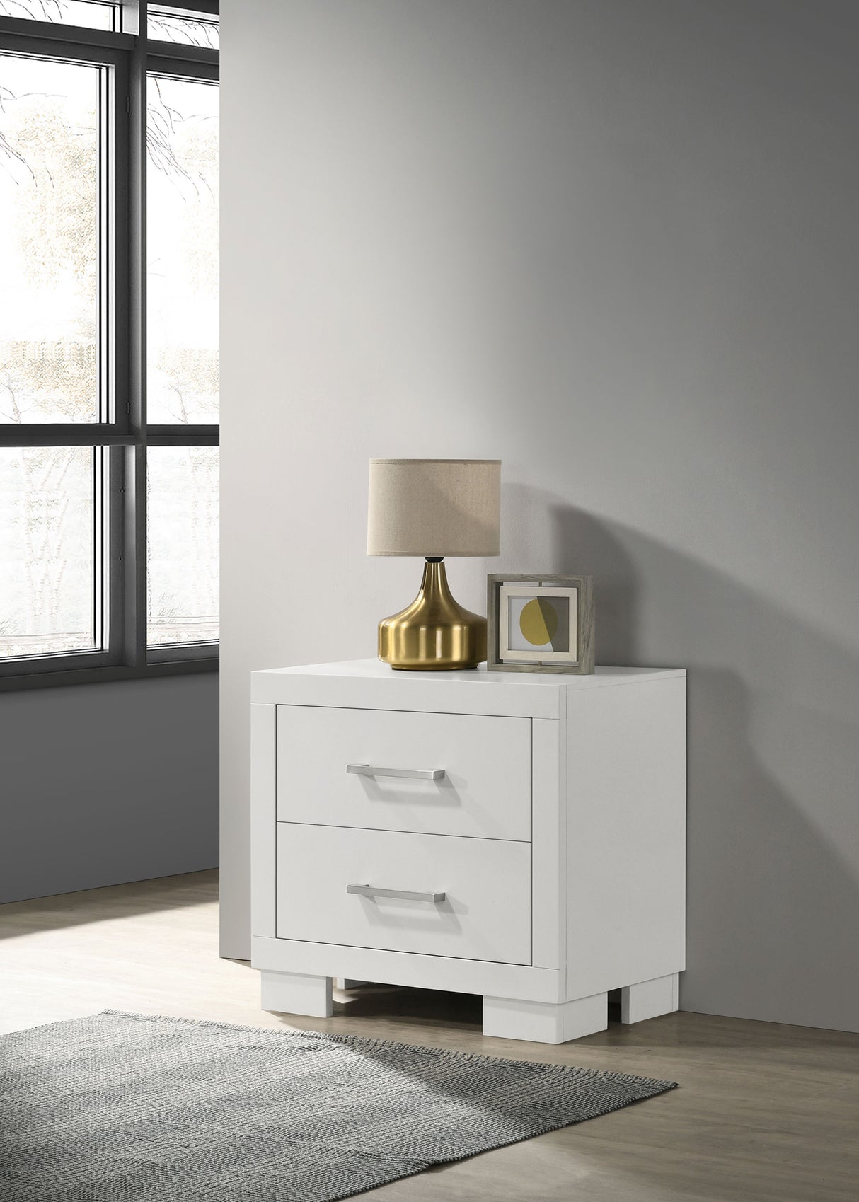 Jessica 2-drawer Nightstand Cream White - Home Elegance USA