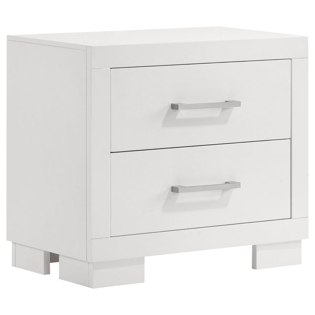 Jessica 2-drawer Nightstand Cream White - Home Elegance USA