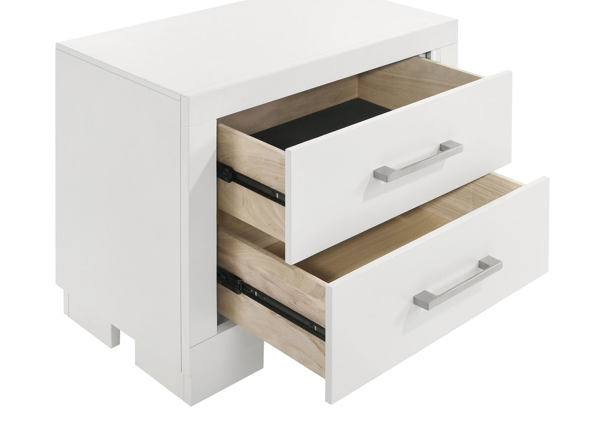 Jessica 2-drawer Nightstand Cream White - Home Elegance USA