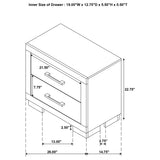 Jessica 2-drawer Nightstand Cream White - Home Elegance USA