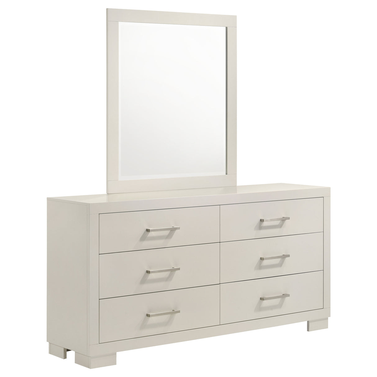 Dresser With Mirror - Jessica 6-drawer Dresser with Mirror White