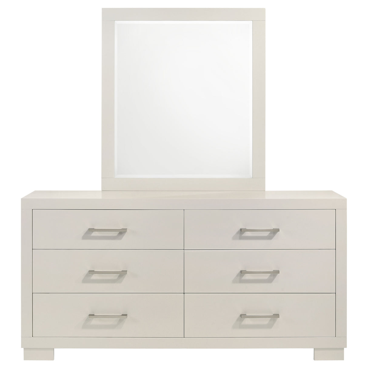 Dresser With Mirror - Jessica 6-drawer Dresser with Mirror White