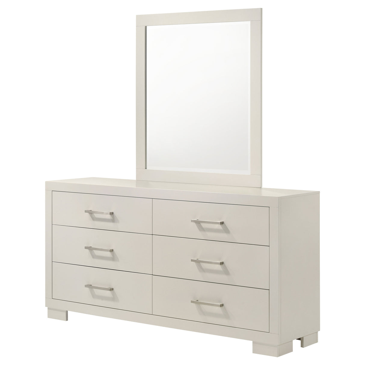 Dresser With Mirror - Jessica 6-drawer Dresser with Mirror White