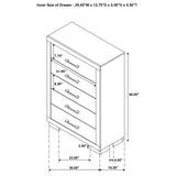 Chest - Jessica 5-drawer Chest White