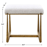 Midas Small Bench - Gold / White by Uttermost - View 8