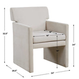 Colette Dining Chair Ivory - Beige by Uttermost - View 9
