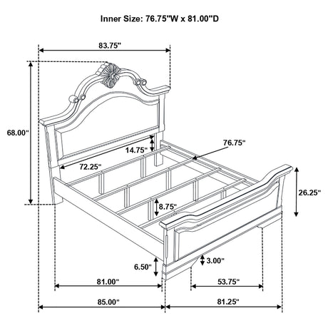 Eastern King Bed - Cambridge Wood Eastern King Panel Bed Cappuccino