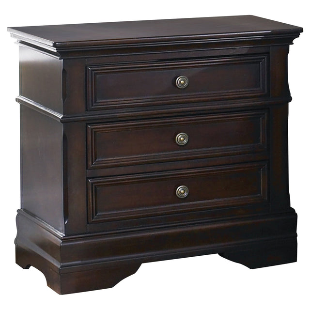 Cambridge 3 - drawer Rectangular Nightstand Cappuccino | Coaster - 203192 - Home Elegance USA - 1