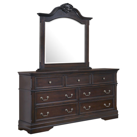 Dresser With Mirror - Cambridge 7-drawer Rectangular Dresser with Mirror Cappuccino