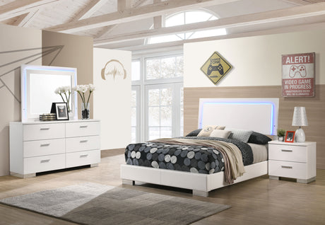 Full Bed 4Pc Set - Felicity 4-piece Full Bedroom Set White High Gloss