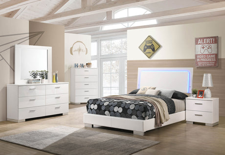 Full Bed 4 Pc Set - Felicity 4-piece Full Bedroom Set White High Gloss