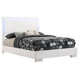 Full Bed - Felicity Wood Full LED Panel Bed White High Gloss