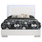 Full Bed - Felicity Wood Full LED Panel Bed White High Gloss