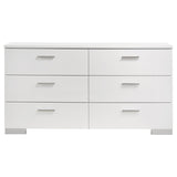 Felicity 5-piece Eastern King Bedroom Set White High Gloss - sold by Home Elegance USA