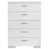 Felicity 5-piece Eastern King Bedroom Set White High Gloss - sold by Home Elegance USA