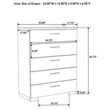 Felicity 5-piece Eastern King Bedroom Set White High Gloss - sold by Home Elegance USA